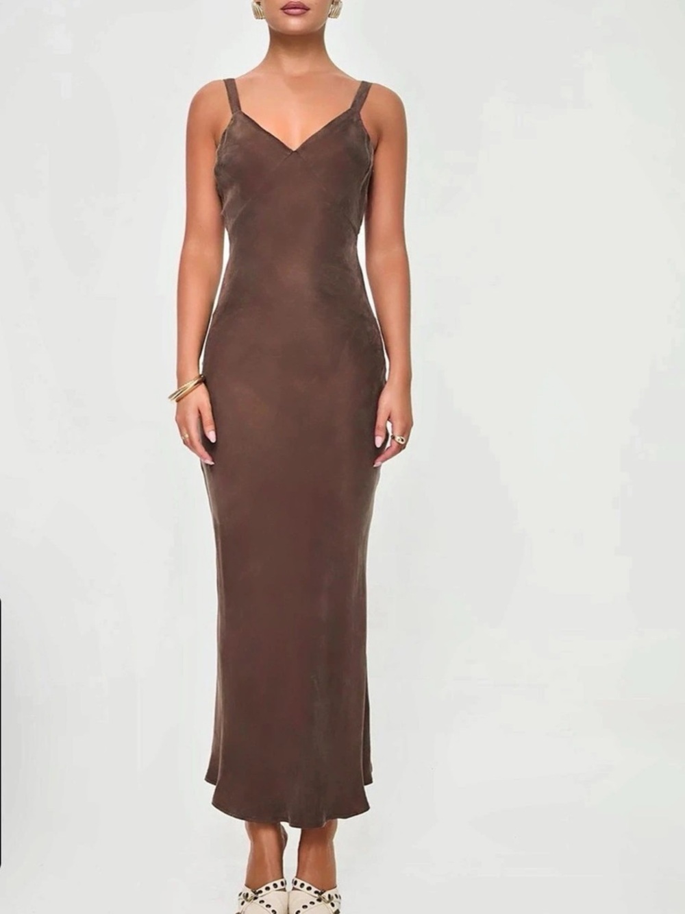 Suede Maxi Brown Dress size 6